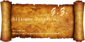 Gilinger Zoltán névjegykártya